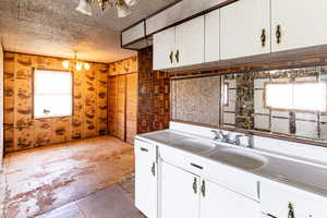 Kitchen and bedroom in garage unit.