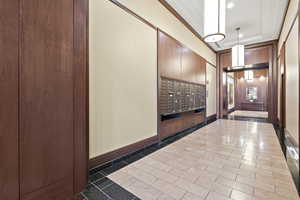 Interior space with mail area