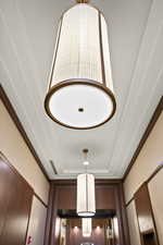 Room details featuring a raised ceiling