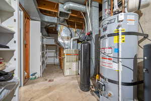 Utilities with strapped water heater