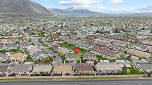 Bird's eye view with a mountain view and a residential view