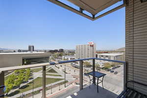 Balcony with a city view