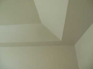 Detail of Master Bedroom treyed ceiling.