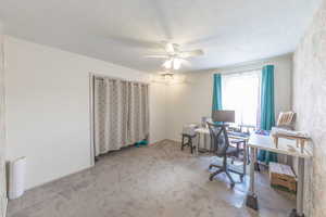 Bedroom 3: Large south facing witndow with lots of natural light, ceiling fan.  currently used as an office.
