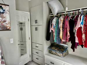View of walk in closet