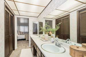 Primary bathroom featuring double vanity