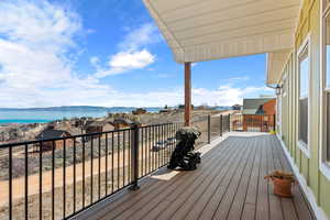 52' Trex deck on lake side with 32' of covered deck