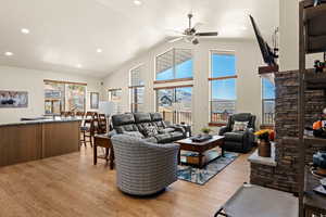 Great room featuring plenty of natural light, high quality Thermopane windows and sliding door, remote UV sunshades