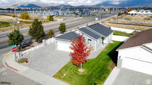 Aerial view with a mountain view and a residential view
