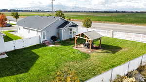 Aerial view featuring a rural view