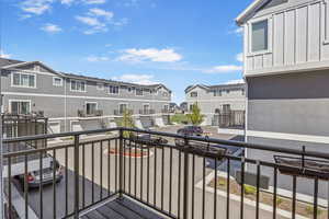 Balcony featuring a residential view
