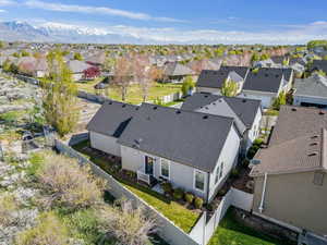 Birds eye view of property with a residential view