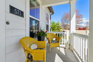 View of covered front porch