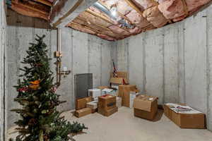 View of unfinished basement