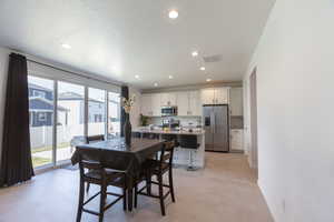 Dining space, Open floor plan