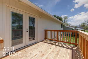 View of wooden deck