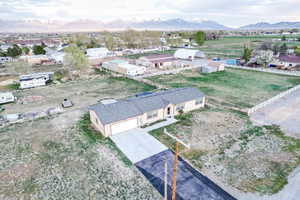 Drone / aerial view with a mountain view