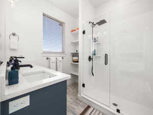 Main bath with large walk in shower