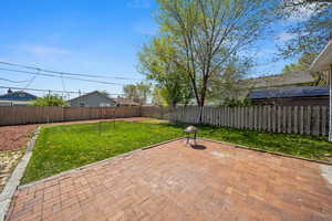 View of patio featuring a fenced backyard