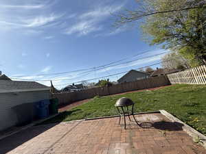 View of patio featuring a fenced backyard