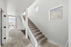 Staircase with baseboards