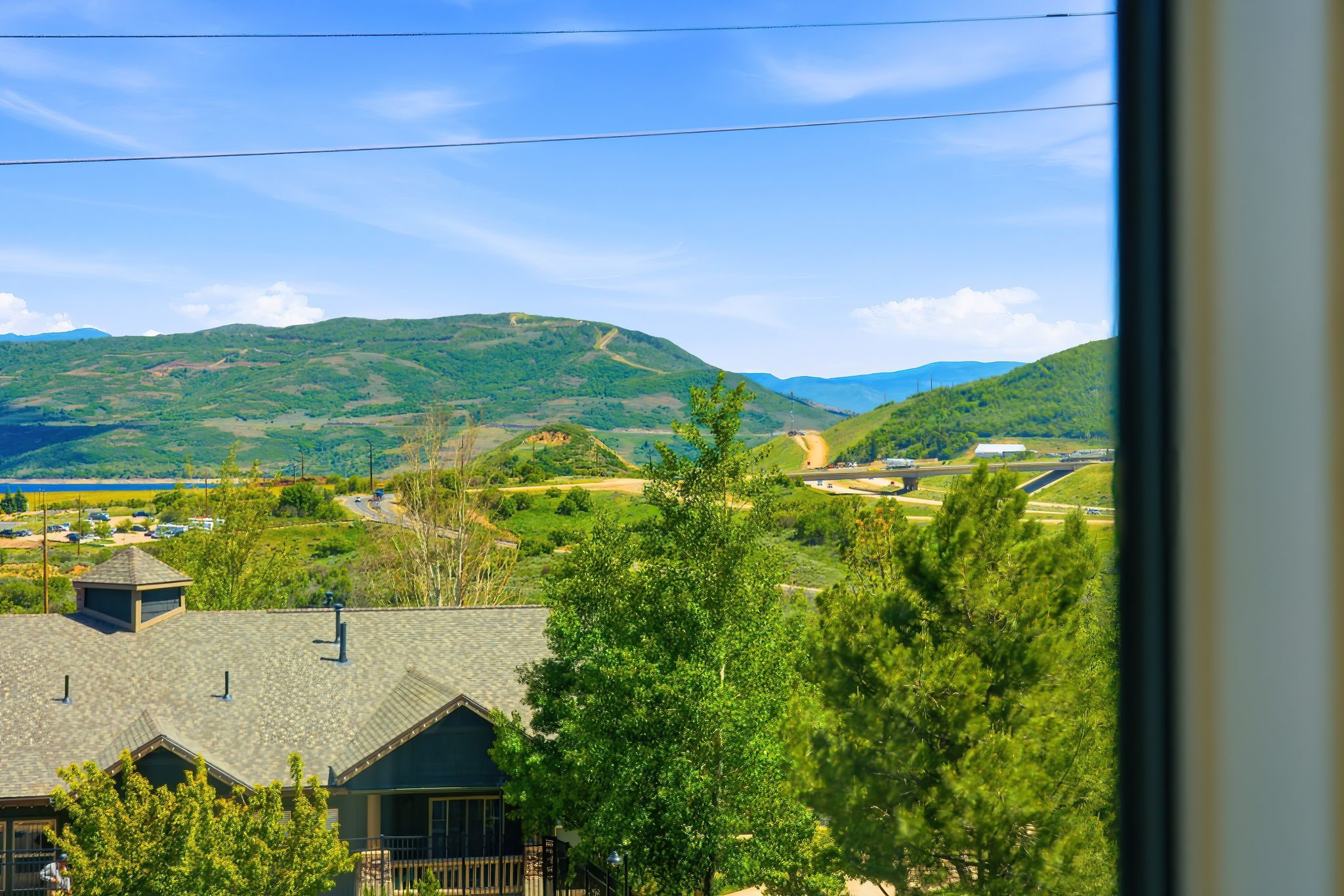 Panoramic mountain and lake scenery
