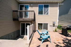 Entrance to ADU at the Rear view of the house featuring a nice patio.