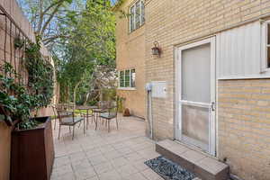 View of patio featuring outdoor dining area