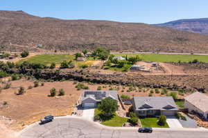 Drone / aerial view featuring a mountain view