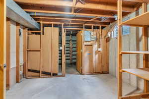View of unfinished basement