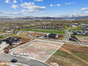 Bird's eye view featuring a residential view and a mountain view