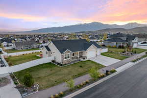 Aerial view with a mountain view and a residential view