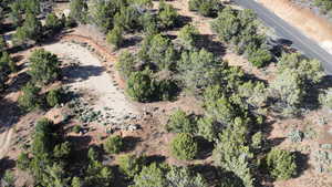 Aerial view with view of desert