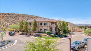 Exterior space with a mountain view