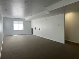 Family room with play area under stairs