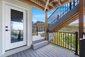 Basement entrance to lower level of deck