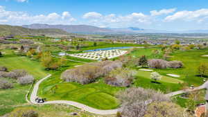 Drone / aerial view looking north at the golf course