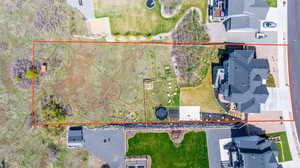 Aerial view of lot showing approximate lot boundary lines