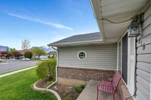 Exterior space featuring a mountain view
