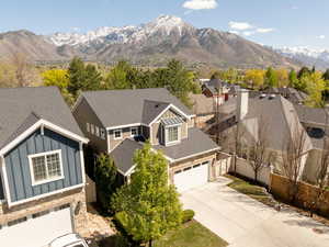 Aerial view with Mount Olympus in background