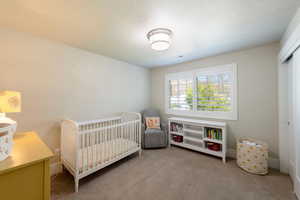One of three bedrooms on upper level