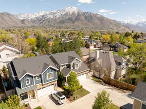 Aerial view with Mount Olympus in background