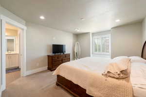 Primary suite with full bathroom and walk in closet