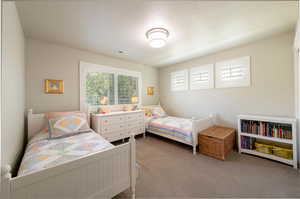 One of three bedrooms on upper level