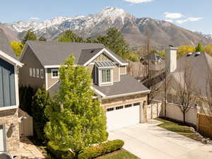 Aerial view with Mount Olympus in background
