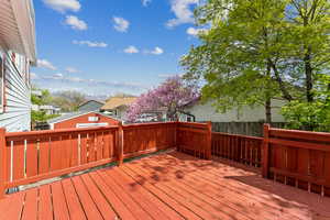 Wooden deck with fence