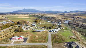 Bird's eye view with a mountain view and a rural view
