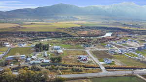 Drone / aerial view with a mountain view