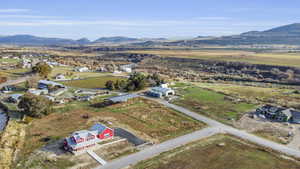 Drone / aerial view with a mountain view