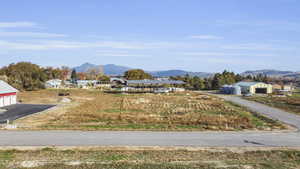 View of street with a mountain view